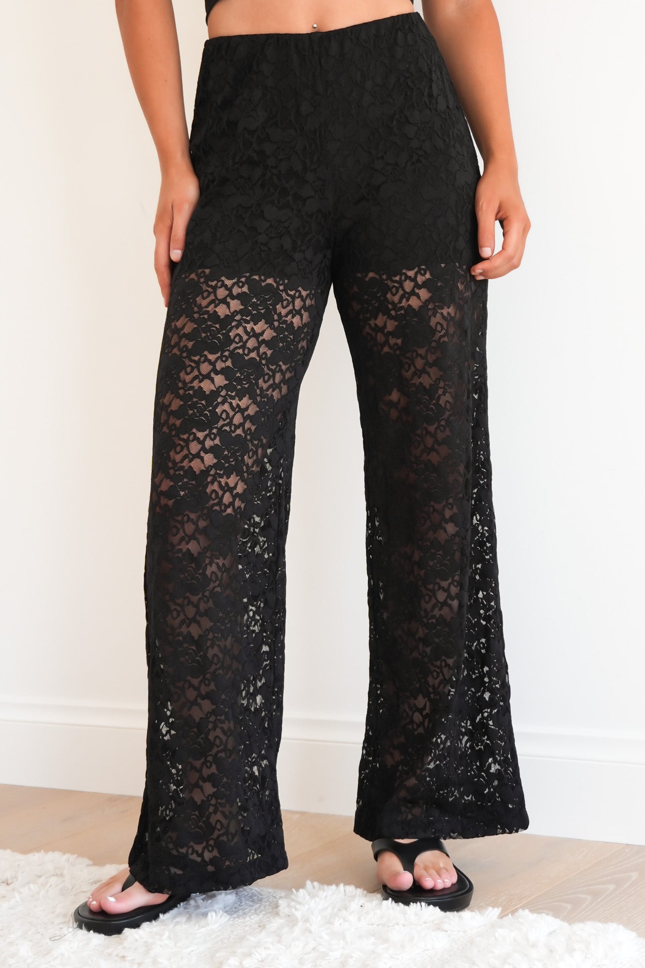 BZ Lace Flare Pant Black