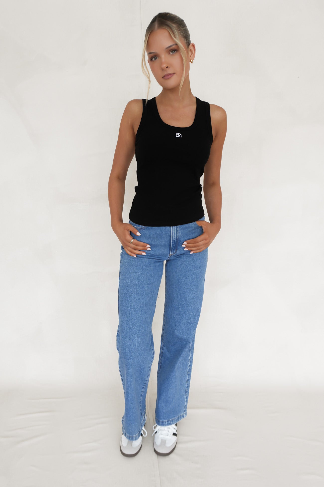 BZ Luxe Rib Tank Black