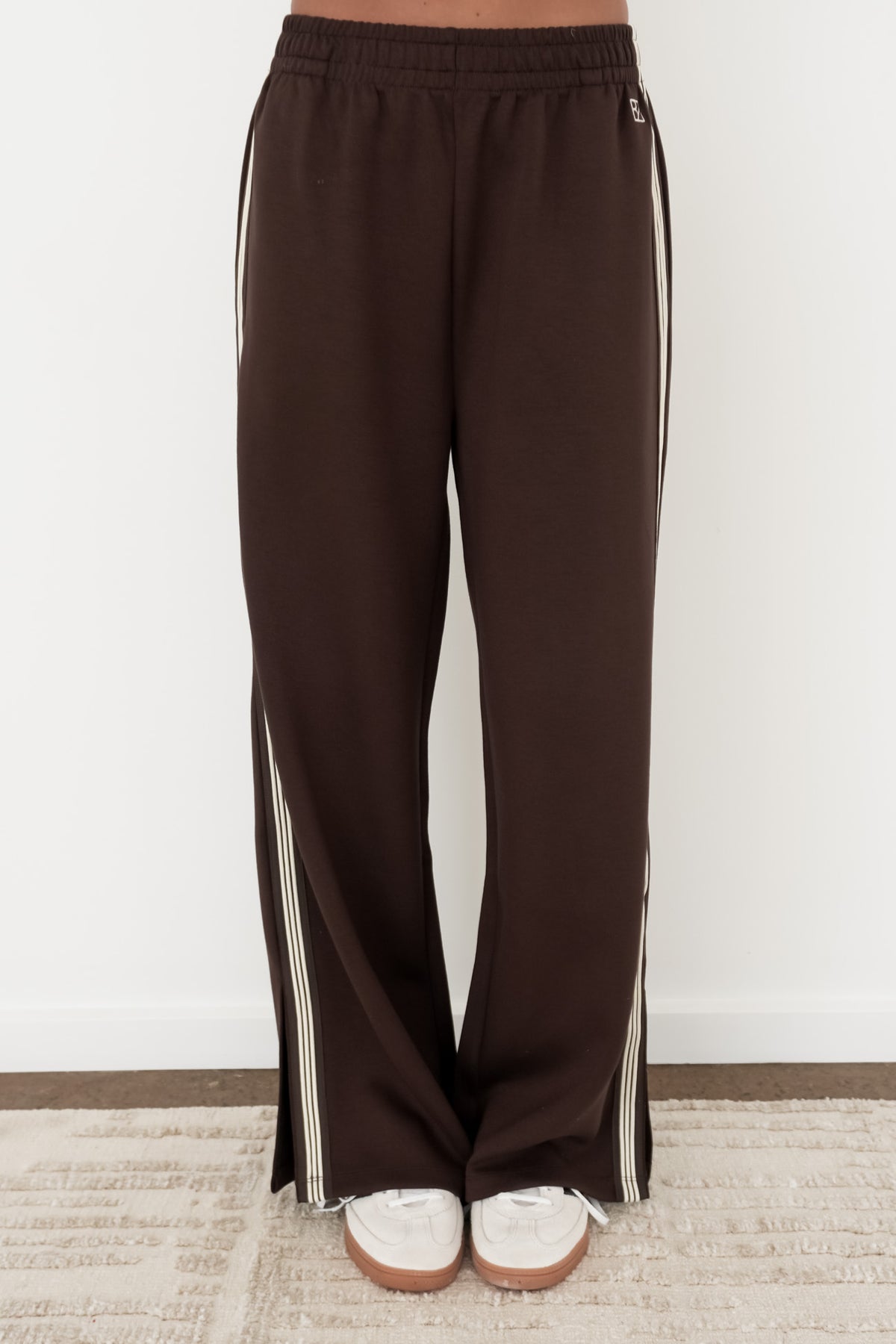 Cole Stripe Track Pant Chocolate