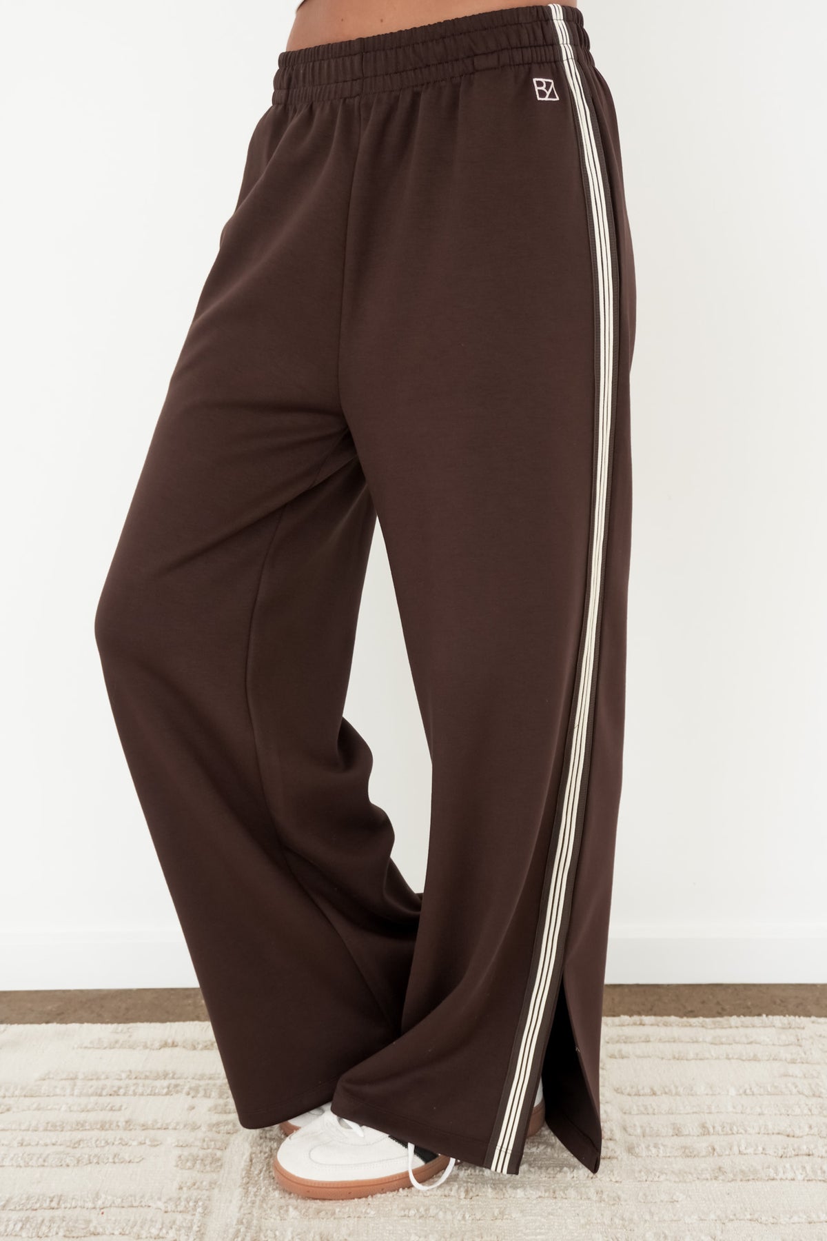 Cole Stripe Track Pant Chocolate