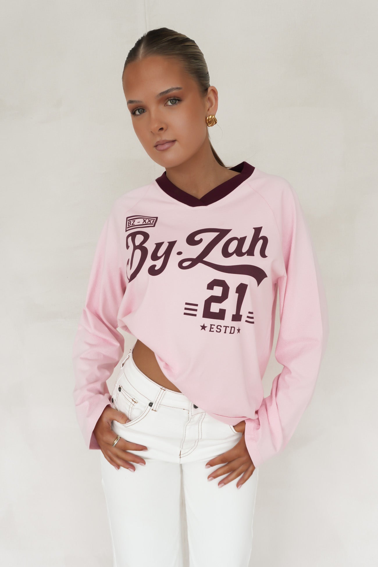 Drew Raglan Top Pink