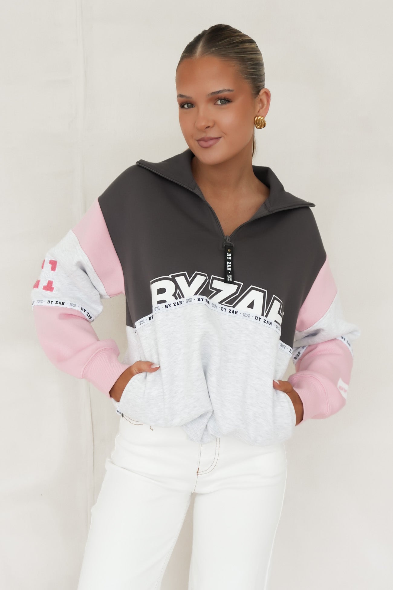Easton Quarter Zip Pink