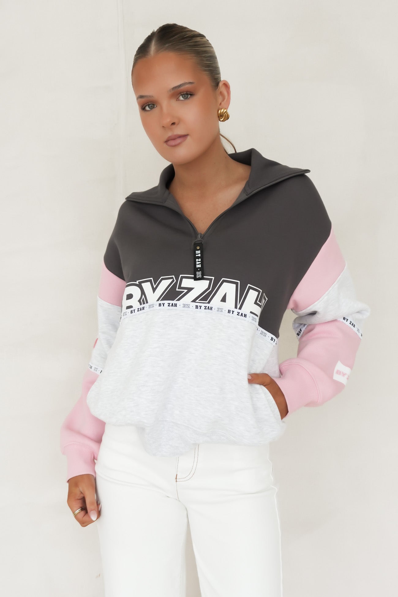 Easton Quarter Zip Pink