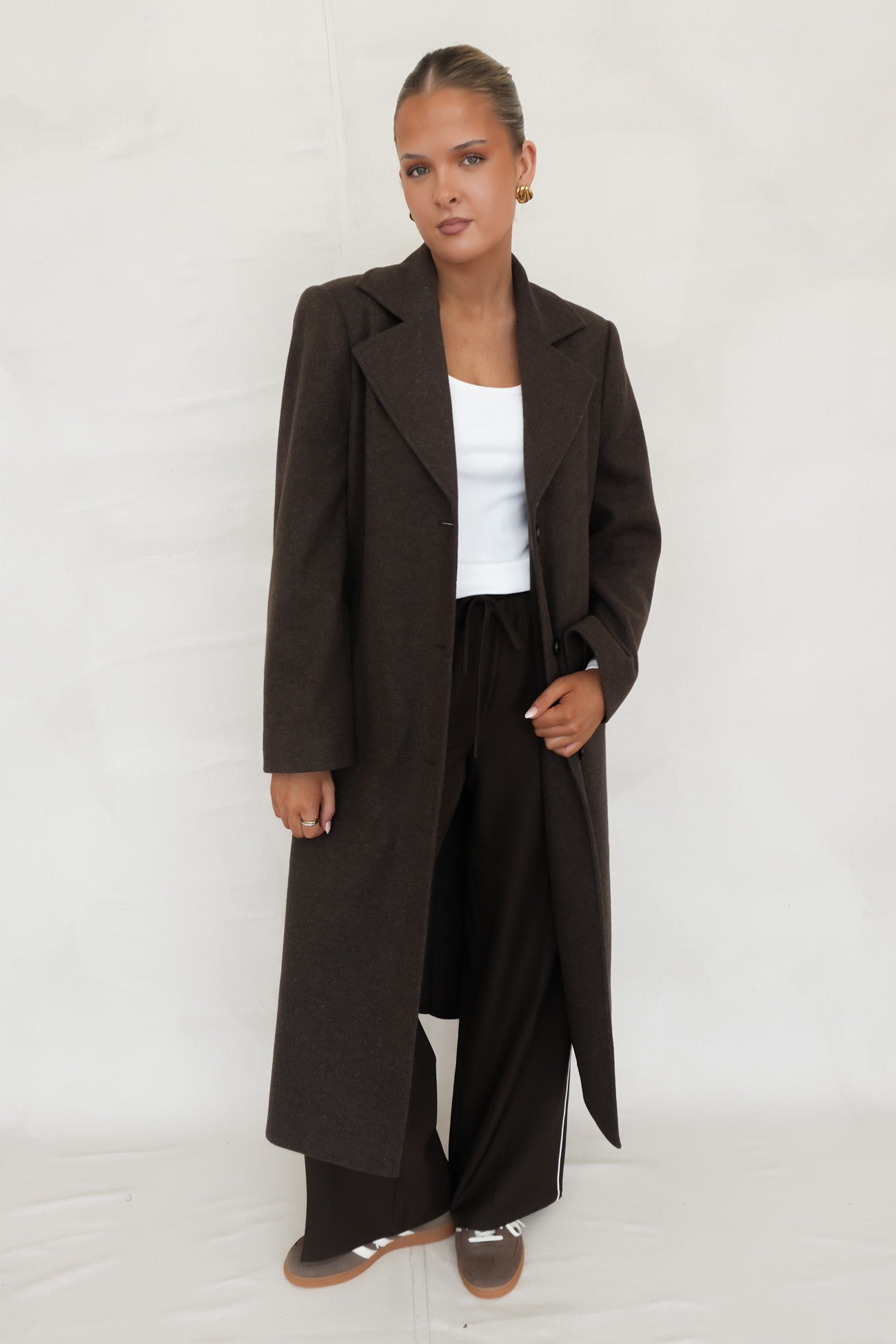 Emery Longline Coat Chocolate