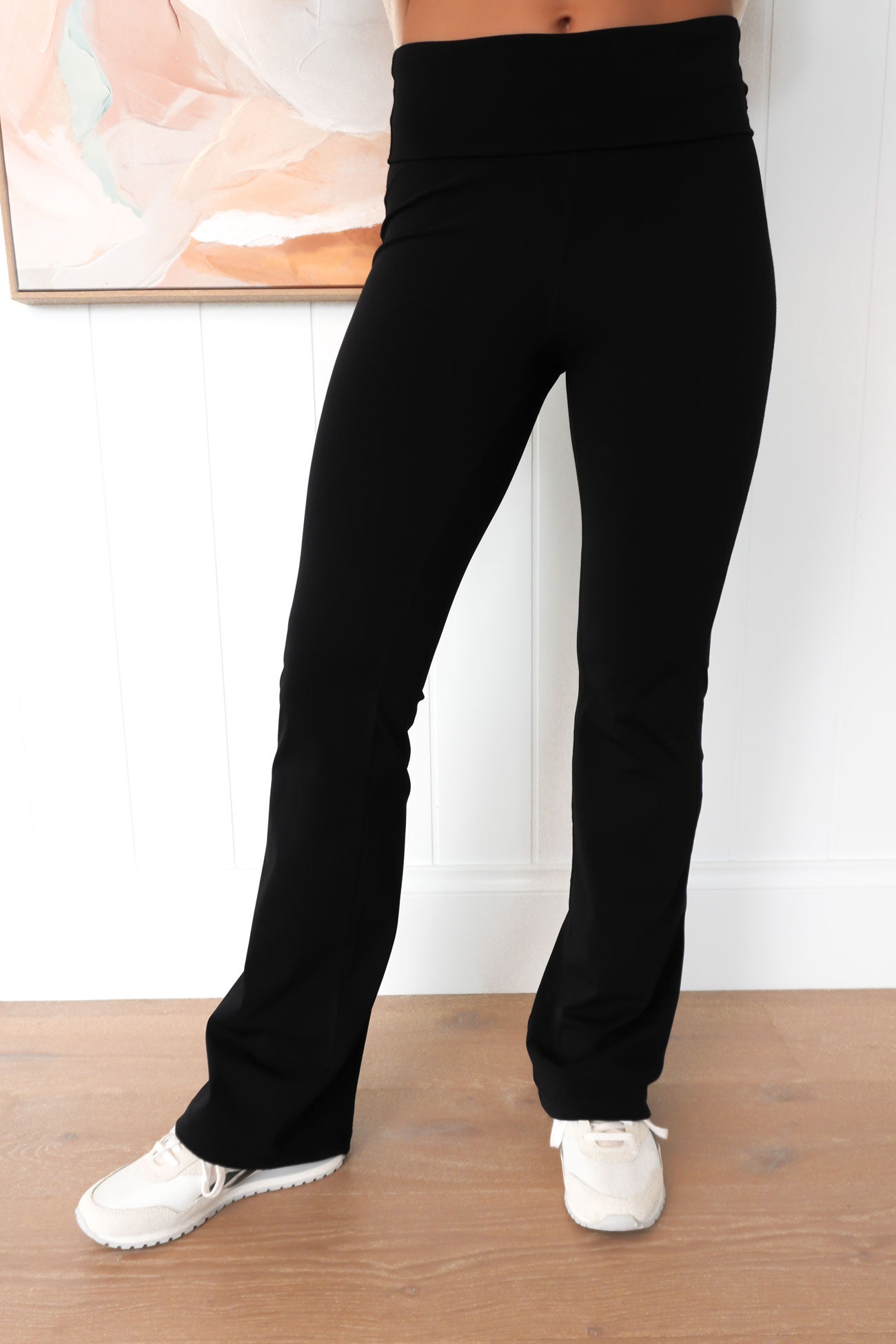 Fox Fold Over Flare Pant Black f11