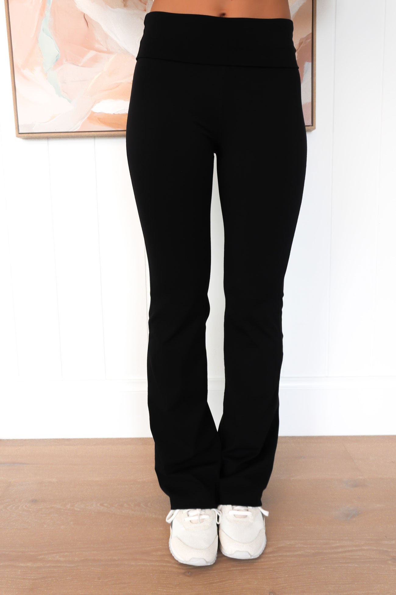 Fox Fold Over Flare Pant Black f55