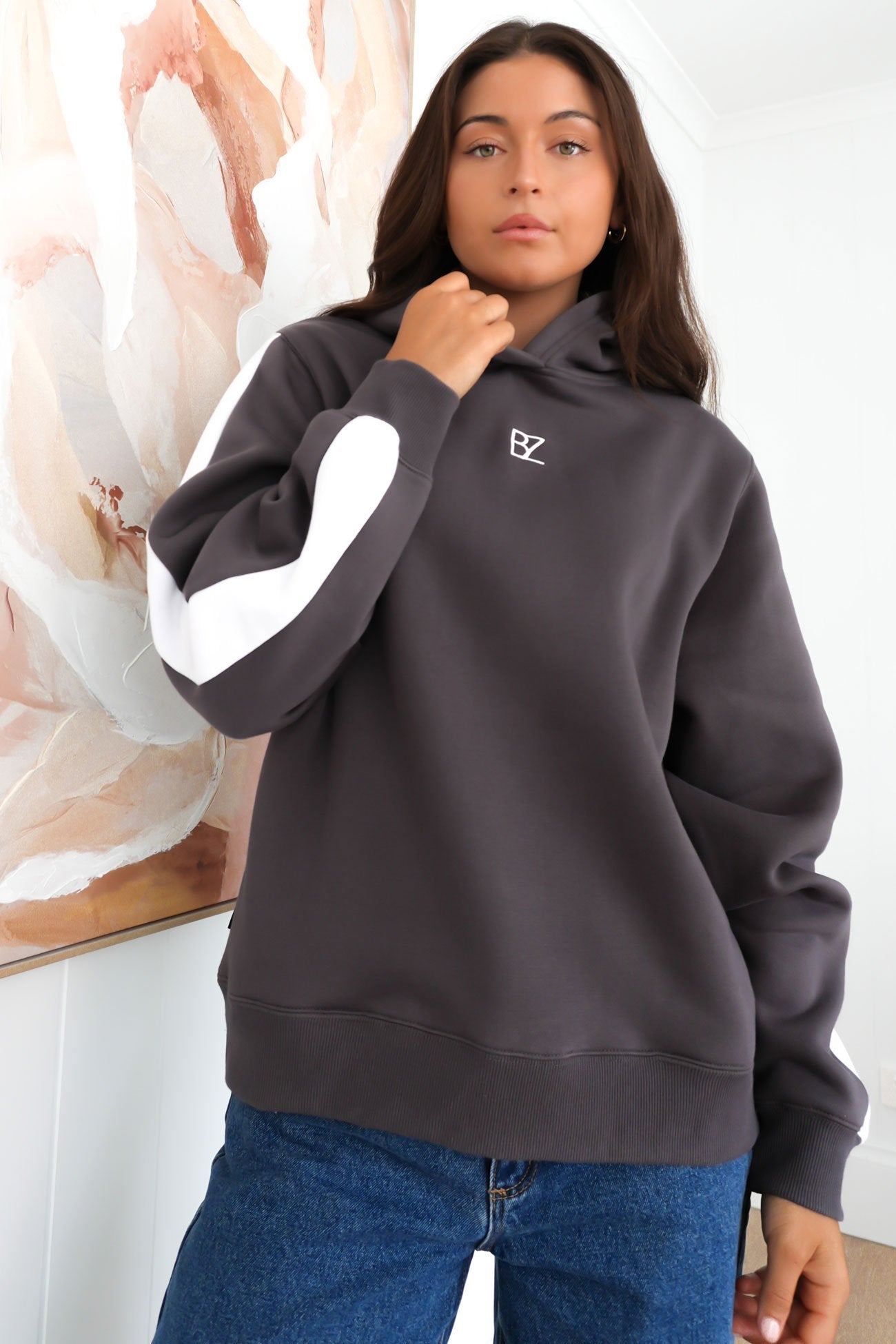 Journey Stripe Hoody Charcoal - BY. ZAH