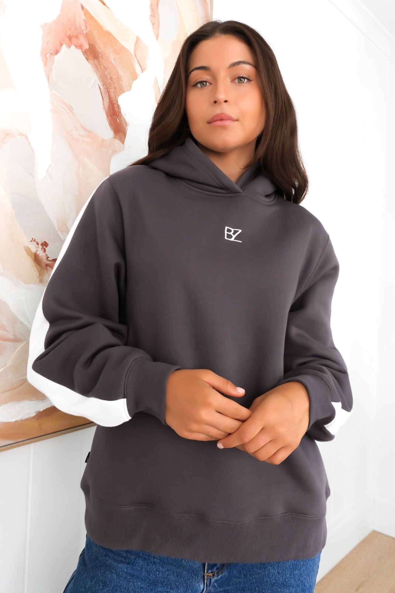 Journey Stripe Hoody Charcoal - BY. ZAH