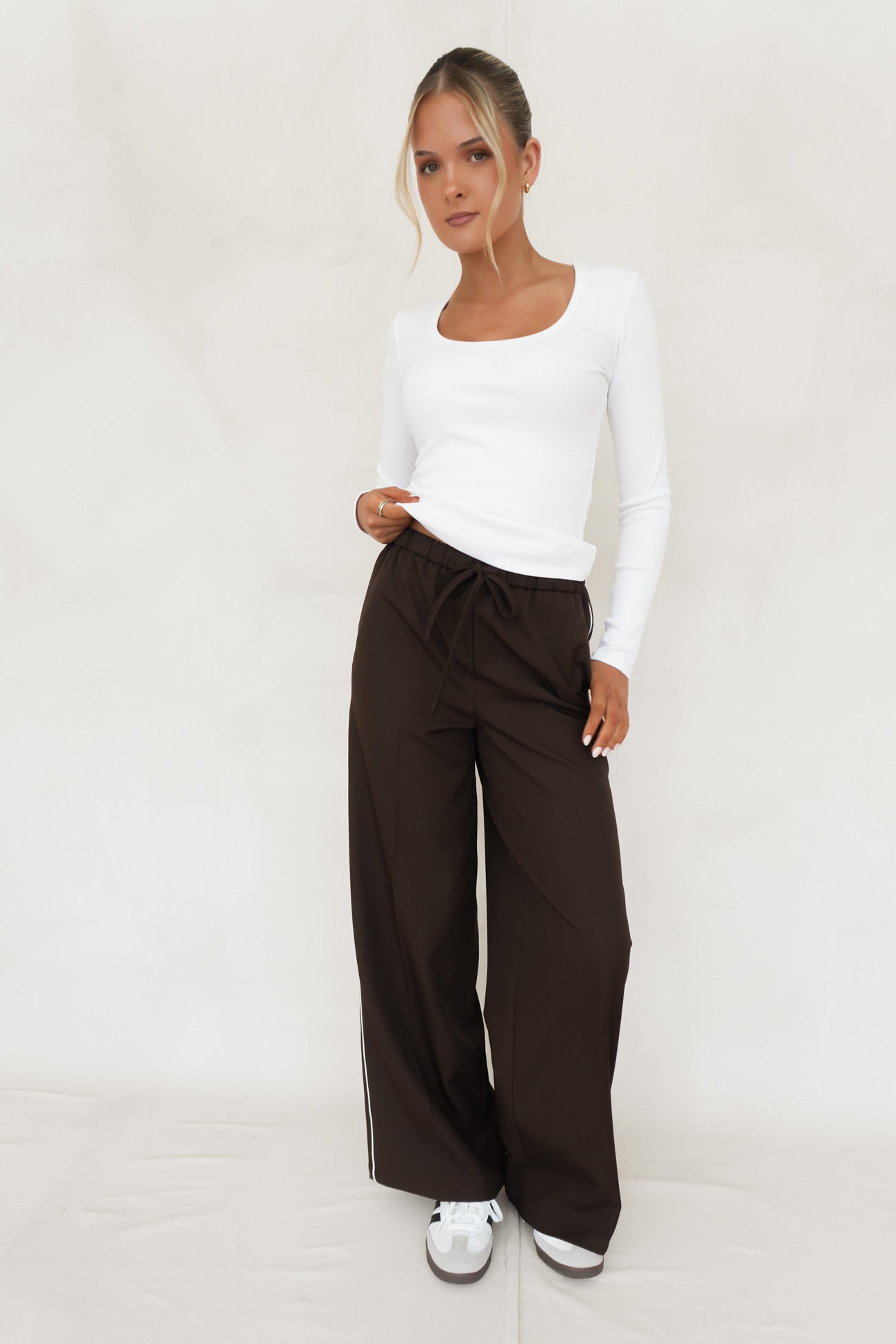 Maddox Piped Pant Chocolate