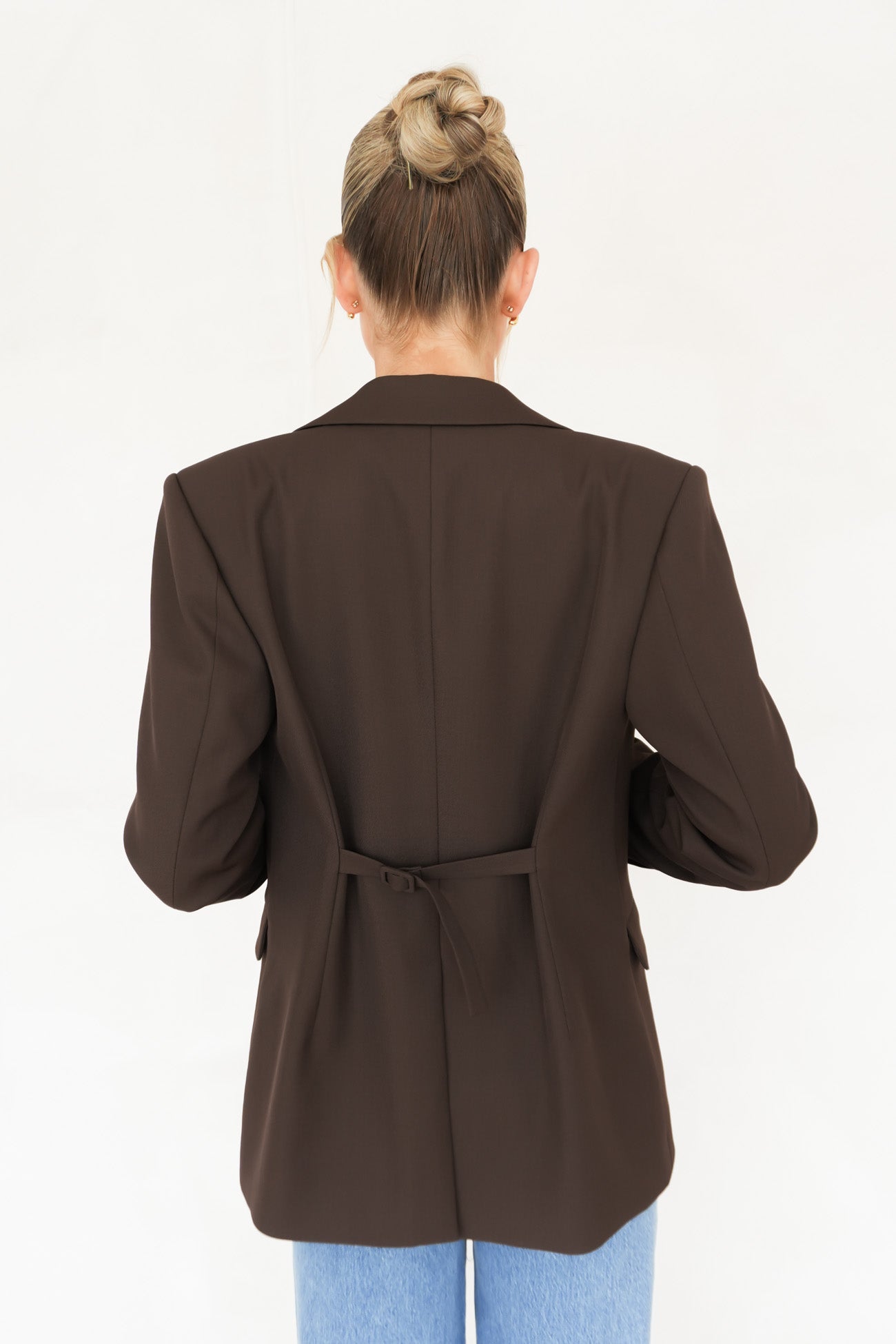 Maddox Tie Blazer Chocolate