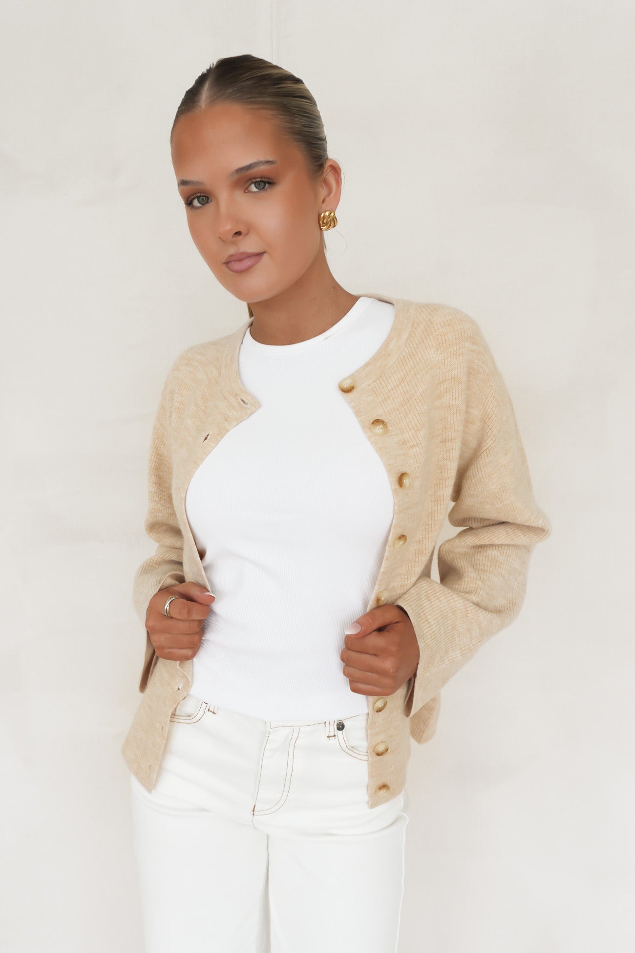 Milan Button Knit Vanilla