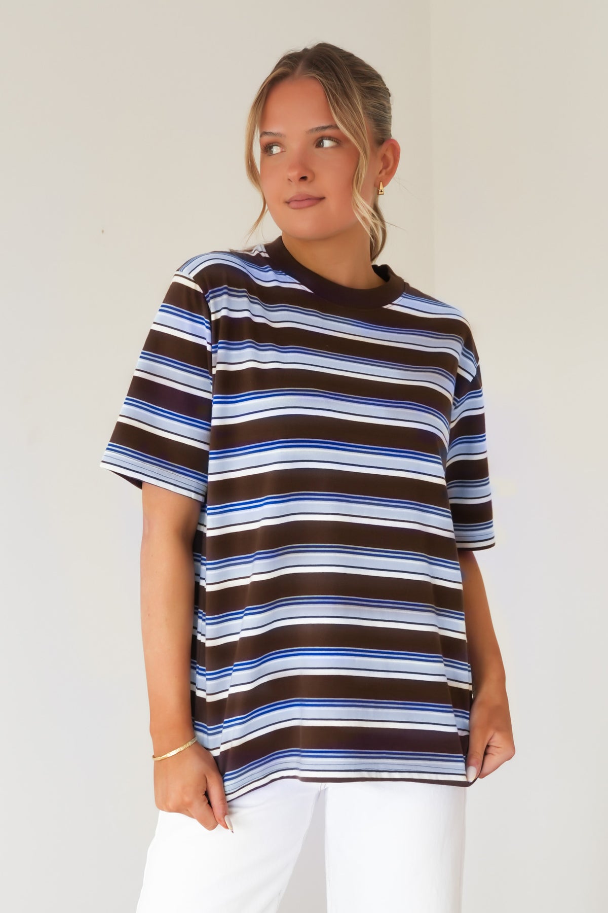 Noah Stripe Tee Cobalt Stripe