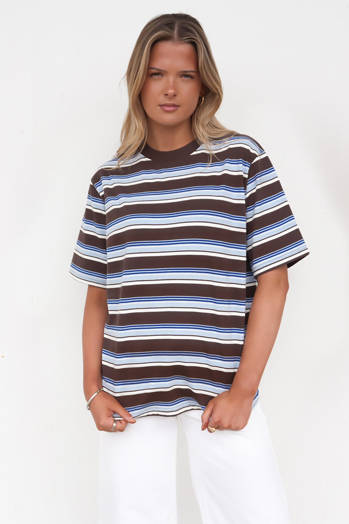 Noah Stripe Tee Cobalt Stripe