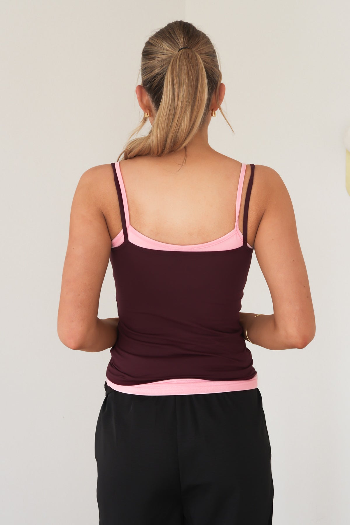 Nyla Contrast Tank Cherry Pink