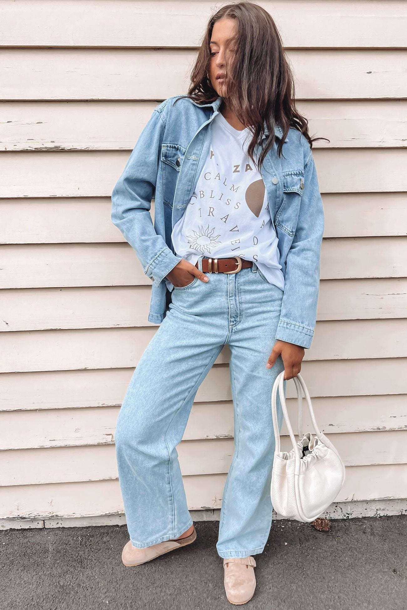 Skylar Denim Shacket Light Blue - BY. ZAH