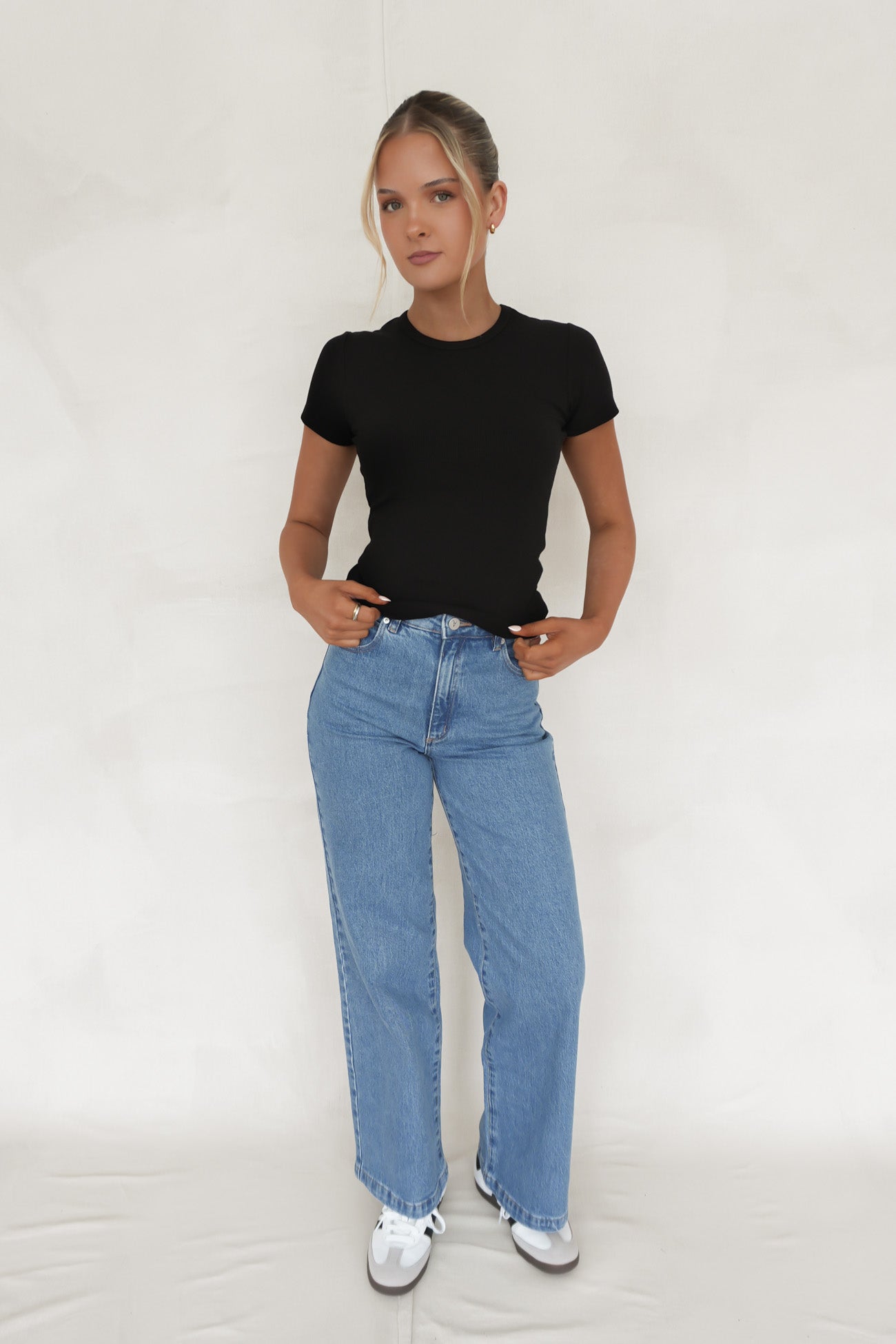 BZ Luxe Rib Tee Black