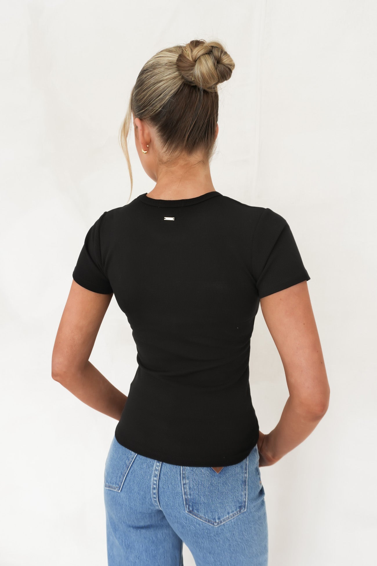 BZ Luxe Rib Tee Black