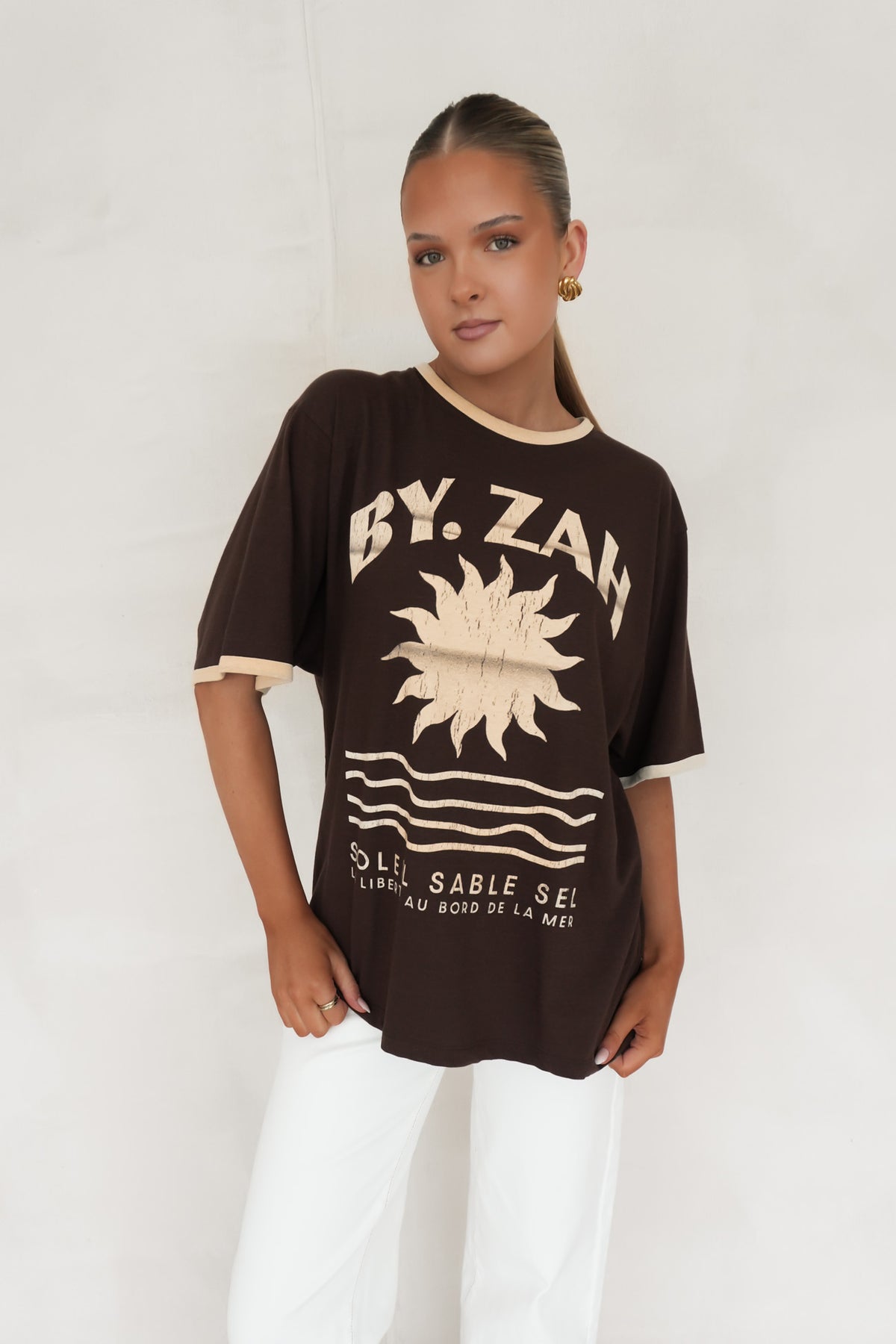 Chasing Light Oversized Tee Brown - BY. ZAH