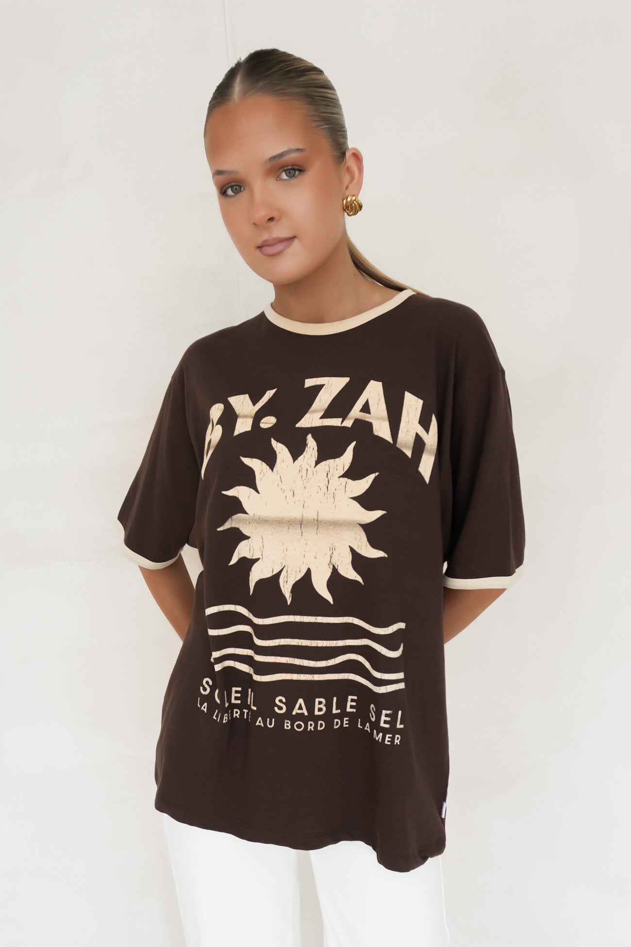 Chasing Light Oversized Tee Brown