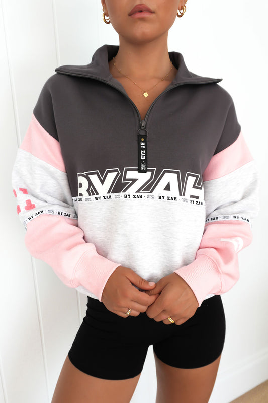 Easton Quarter Zip Pink f6