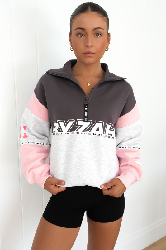 Easton Quarter Zip Pink ff2