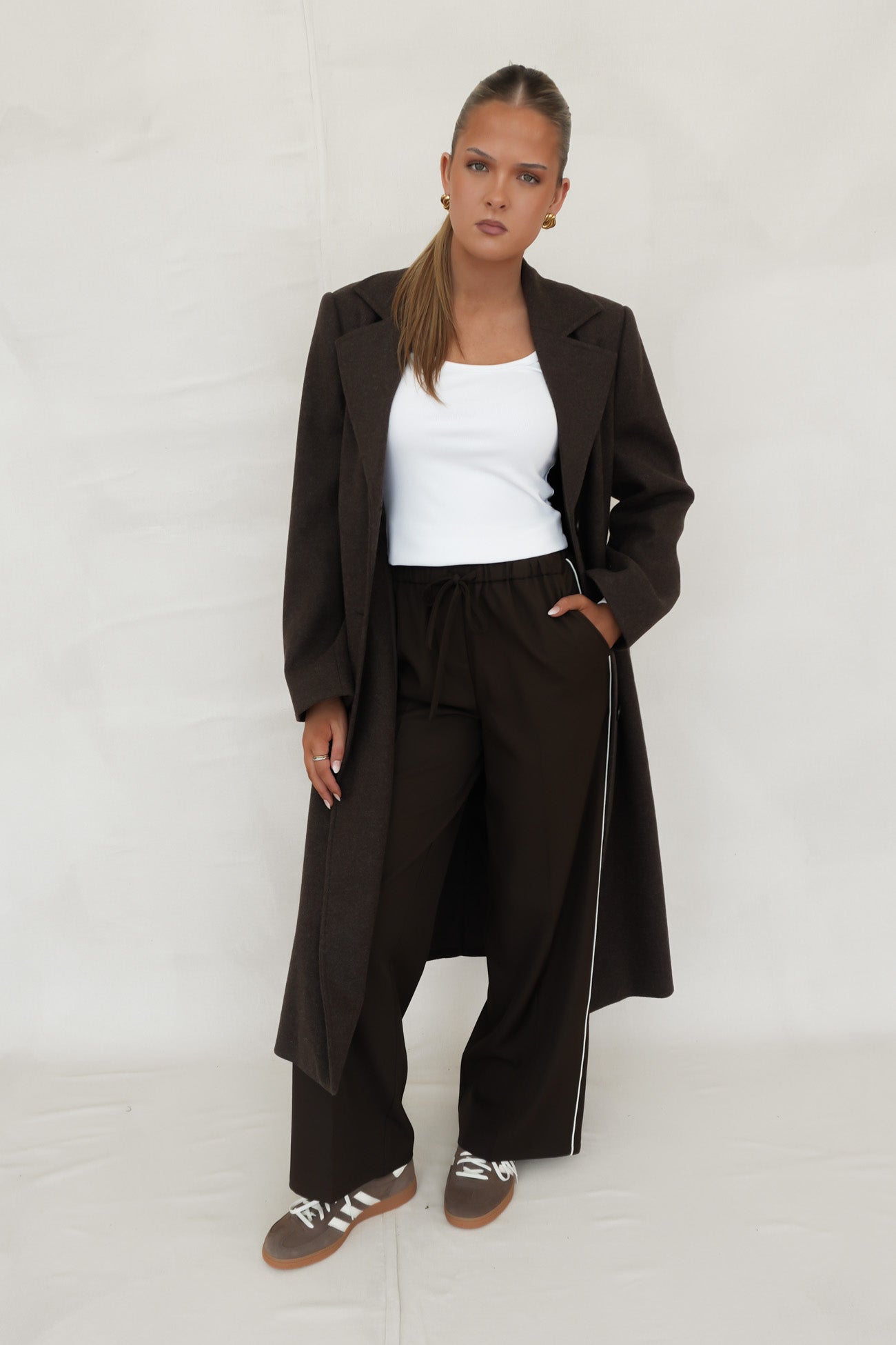 Emery Longline Coat Chocolate