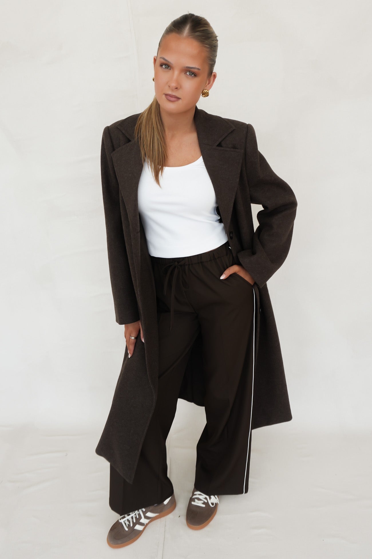 Emery Longline Coat Chocolate