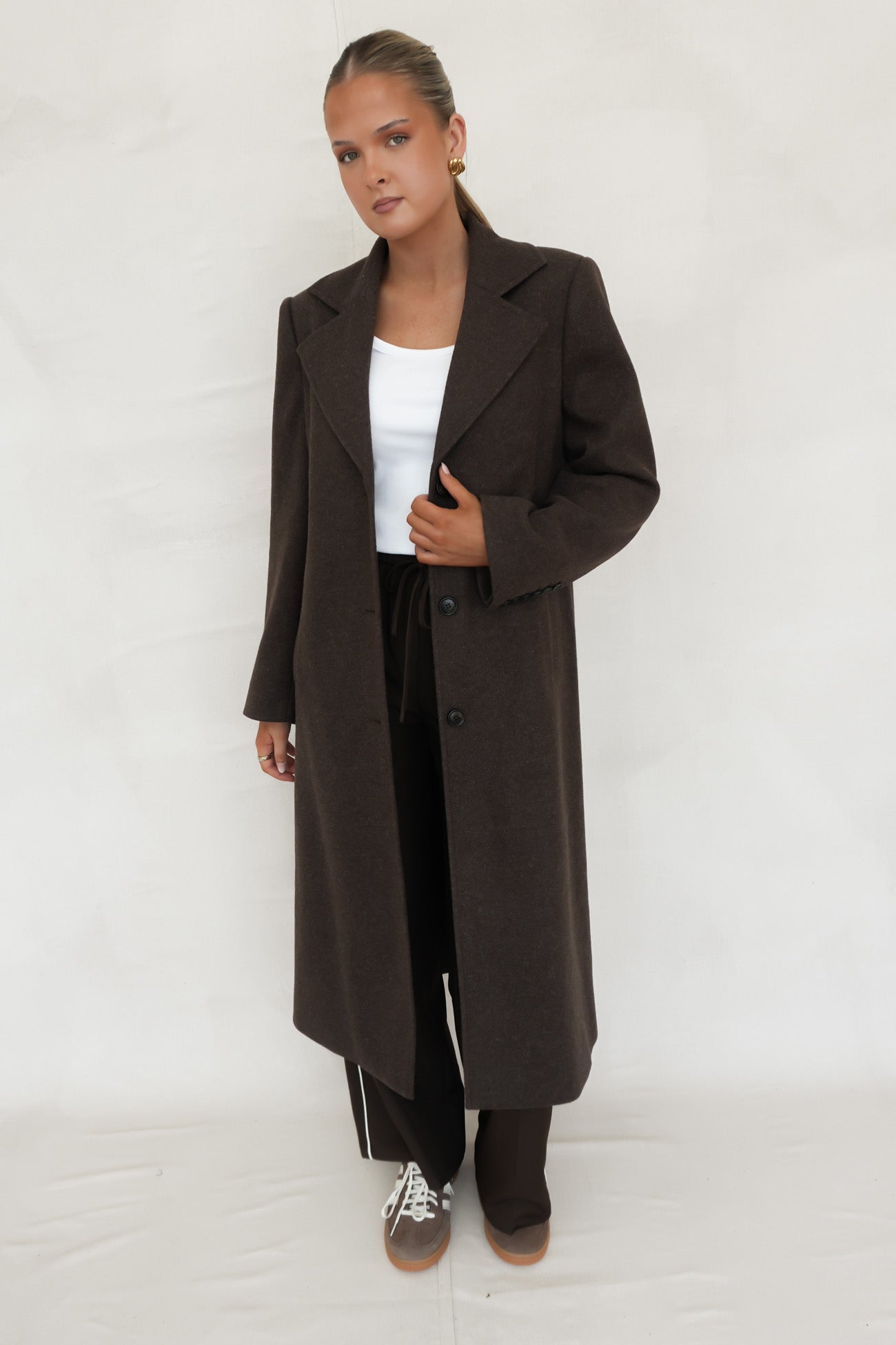 Emery Longline Coat Chocolate