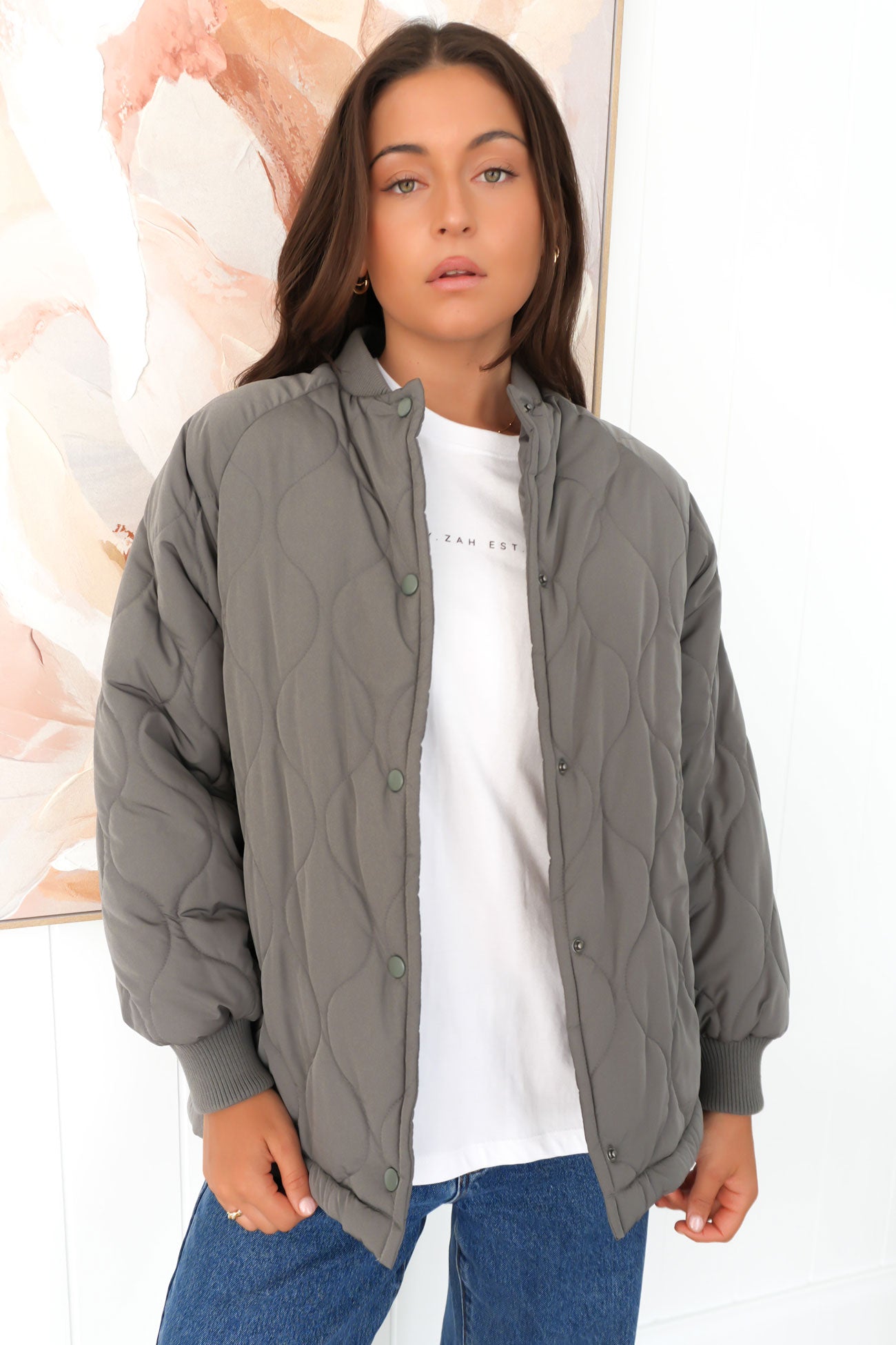 Harrison Quilted Jacket Charcoal f5