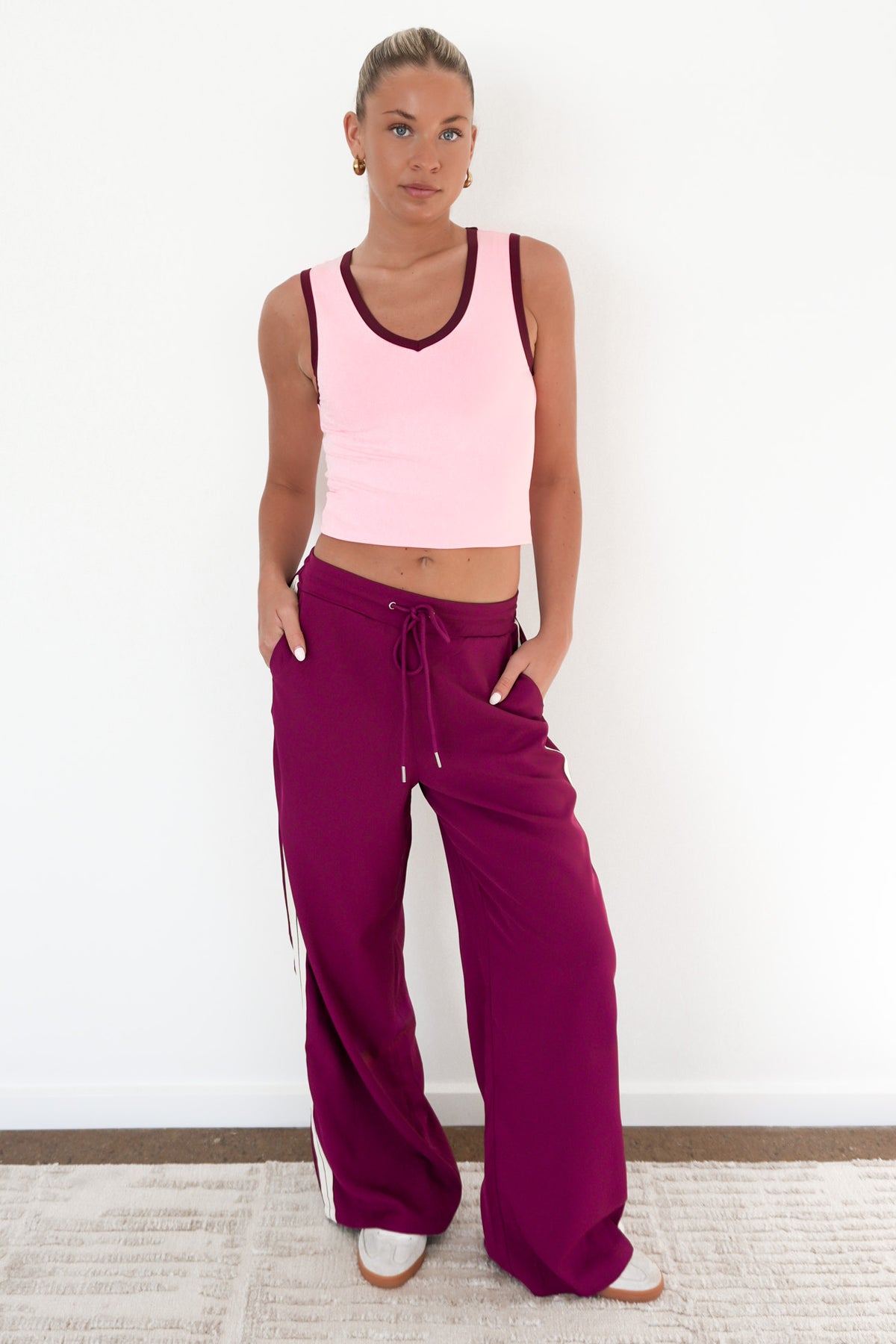 Londyn Contrast Layer Tank Pink
