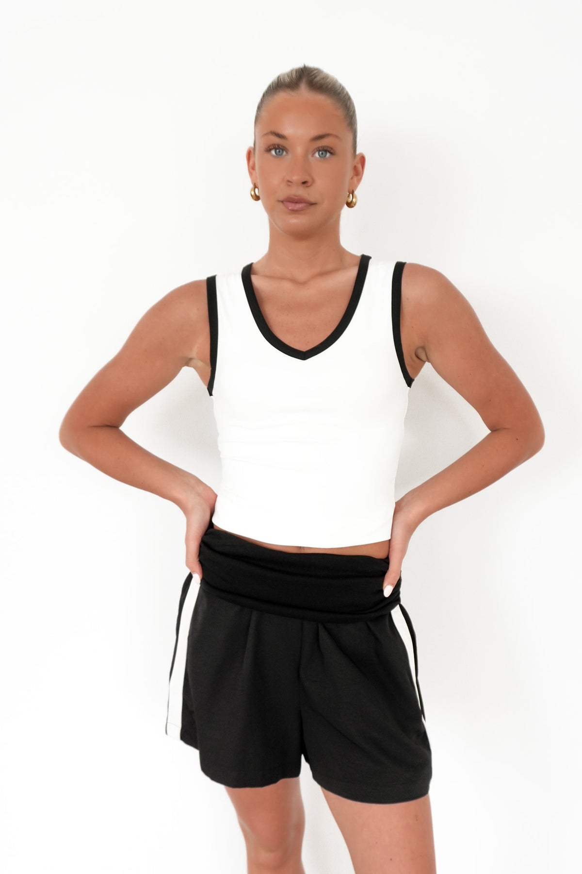 Londyn Contrast Layer Tank White