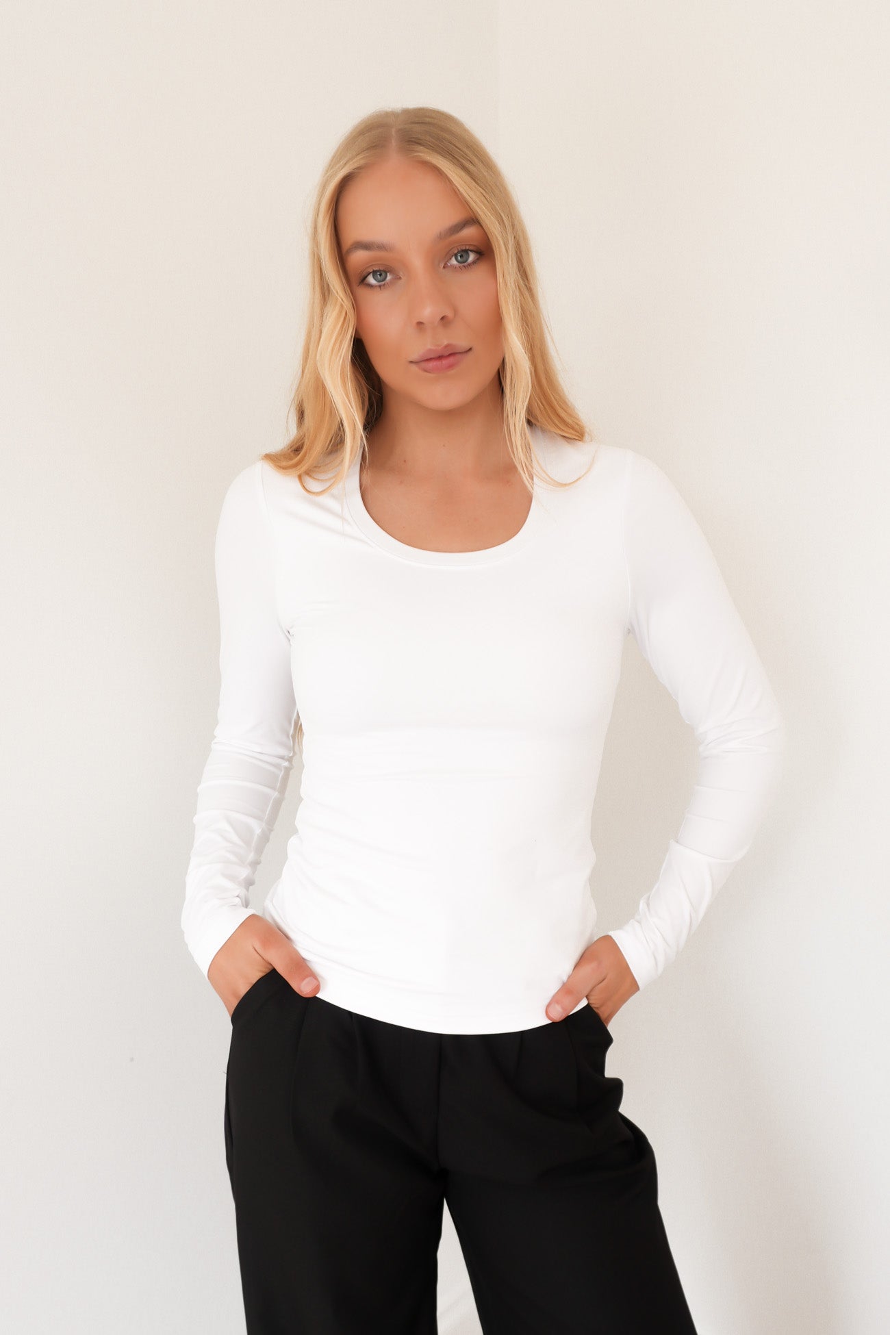 Luxe Basic Long Sleeve Tee White