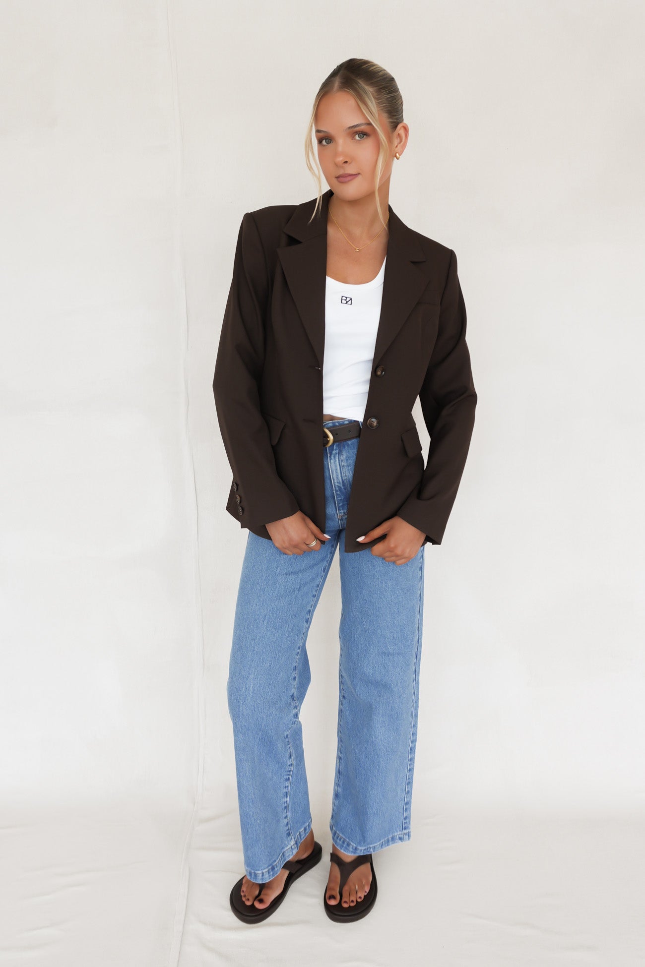 Maddox Tie Blazer Chocolate