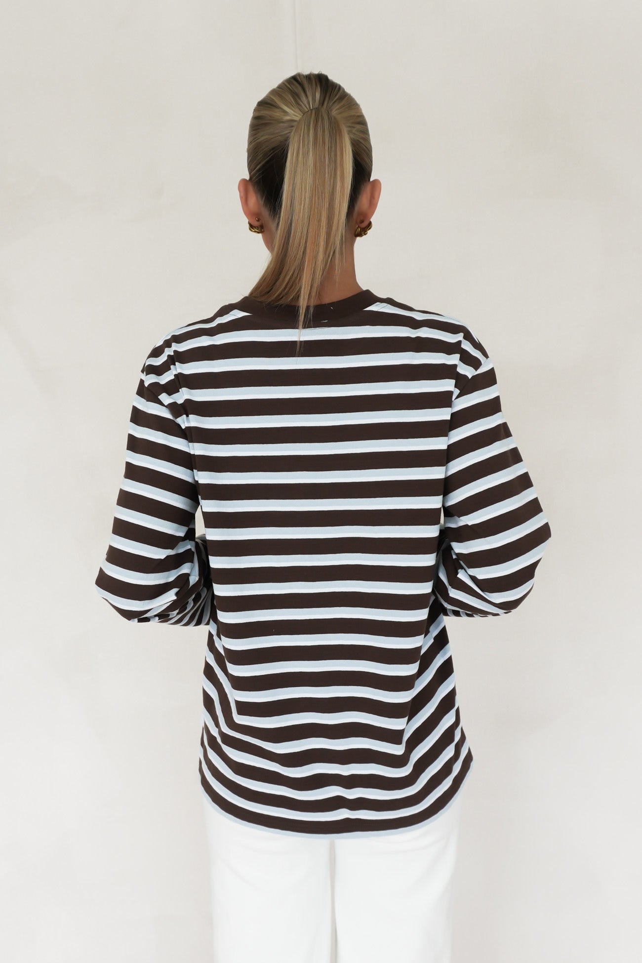 Marlowe Stripe Long Sleeve Top Blue
