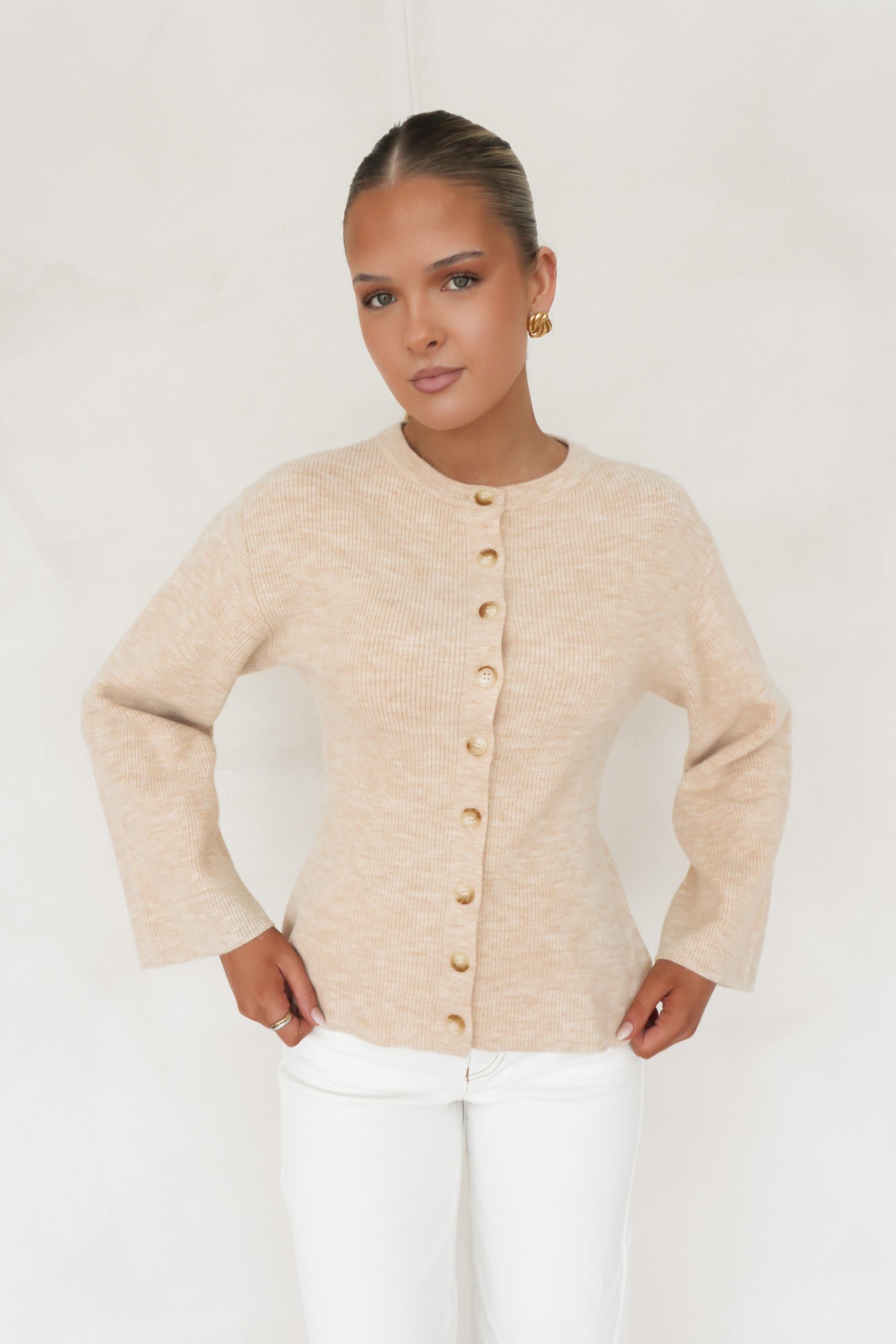 Milan Button Knit Vanilla