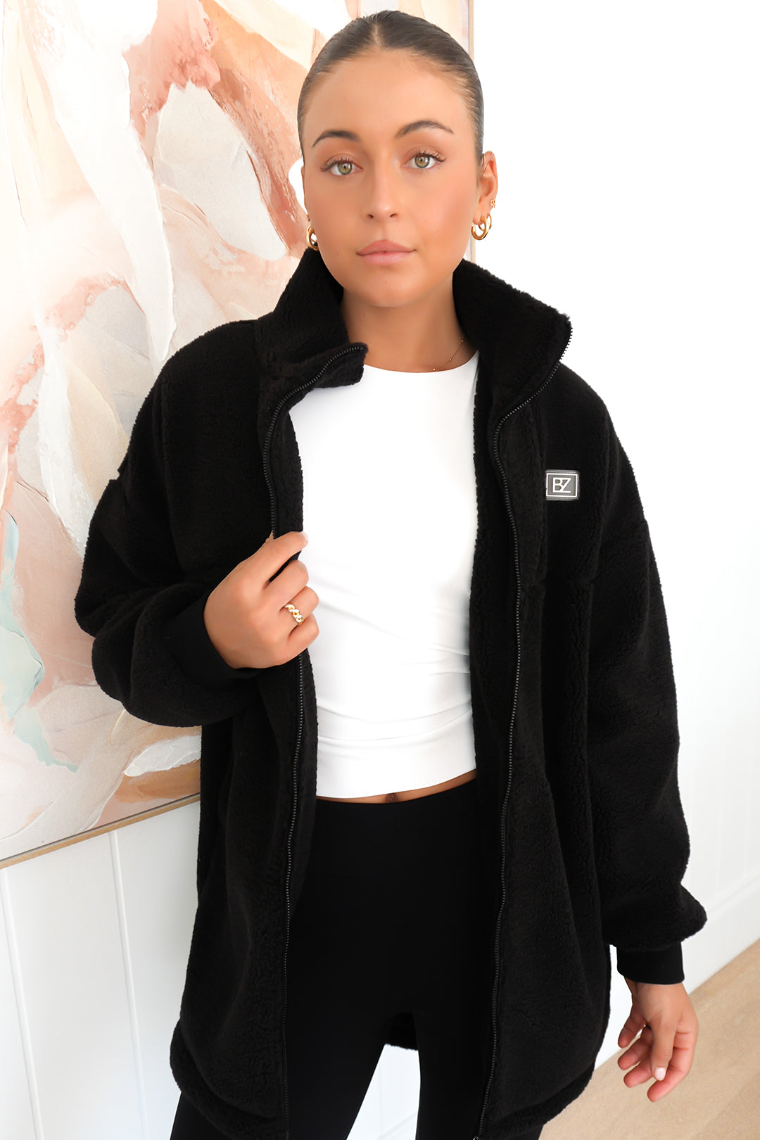 Nate Teddy Jacket Black 1