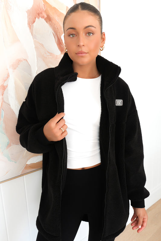 Nate Teddy Jacket Black 1