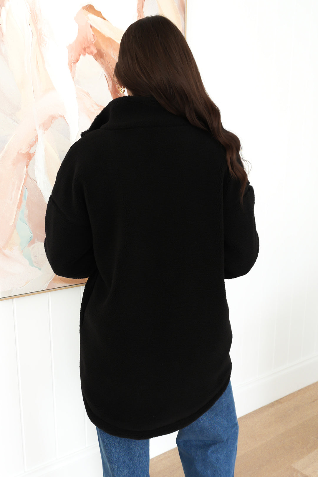 Nate Teddy Jacket Black b