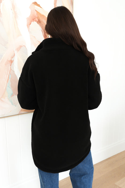 Nate Teddy Jacket Black b