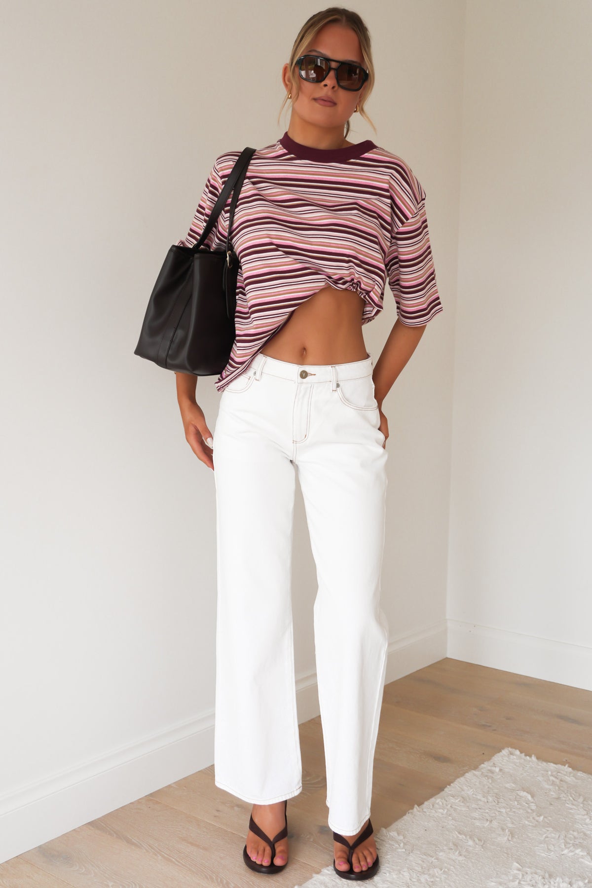 Noah Stripe Tee Cherry Stripe