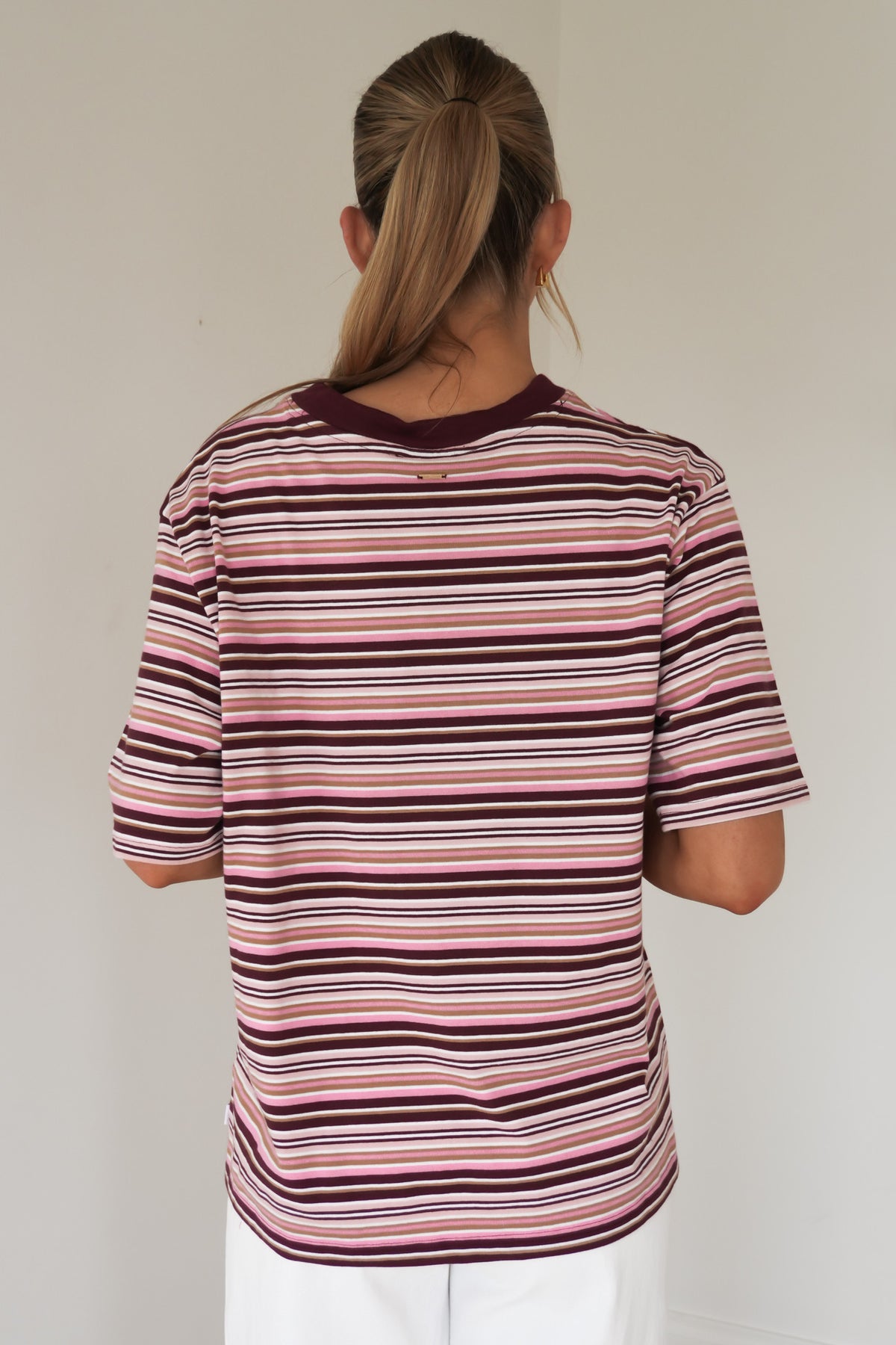 Noah Stripe Tee Cherry Stripe