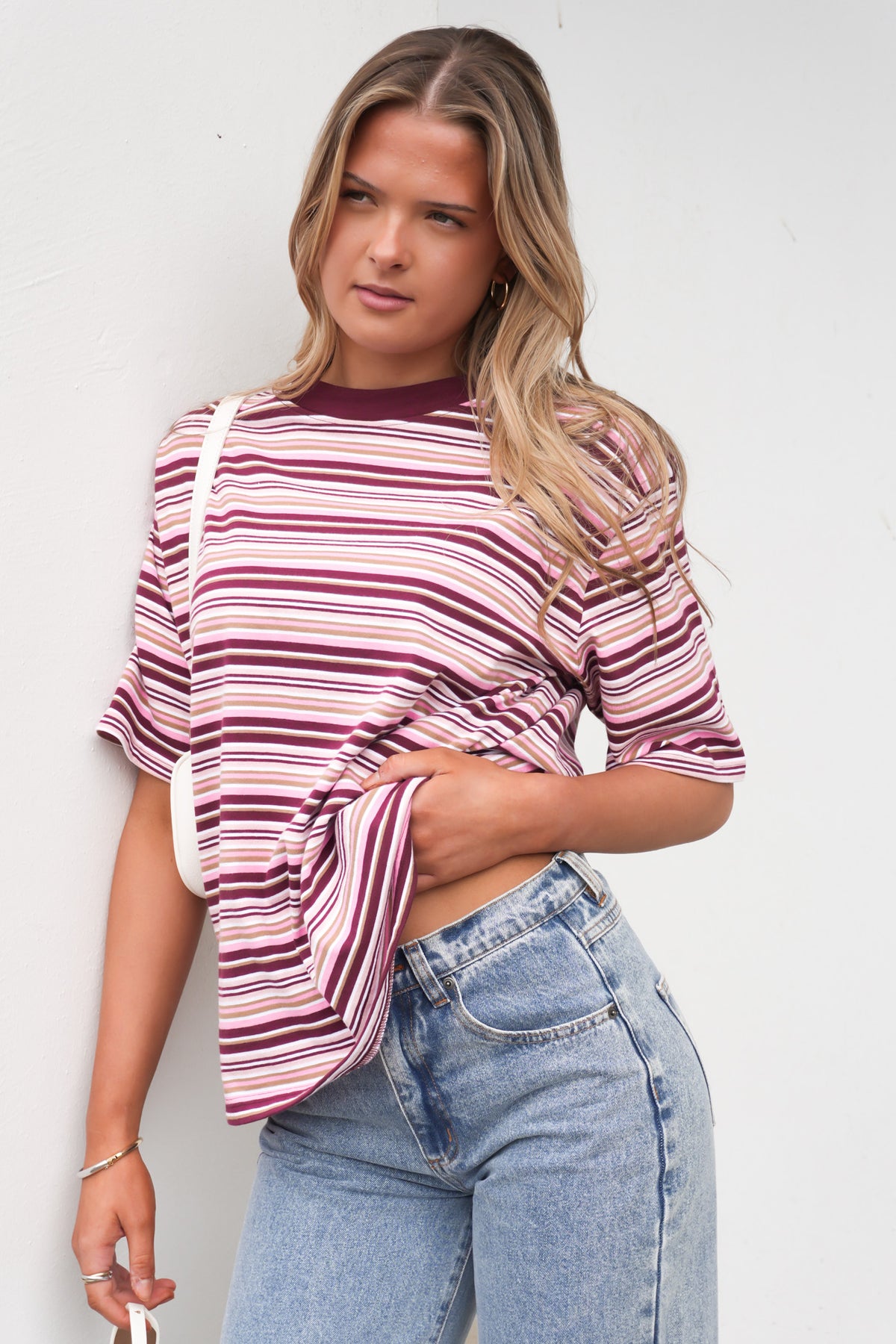 Noah Stripe Tee Cherry Stripe