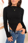 Rori Mock Neck Knit Top Black f2