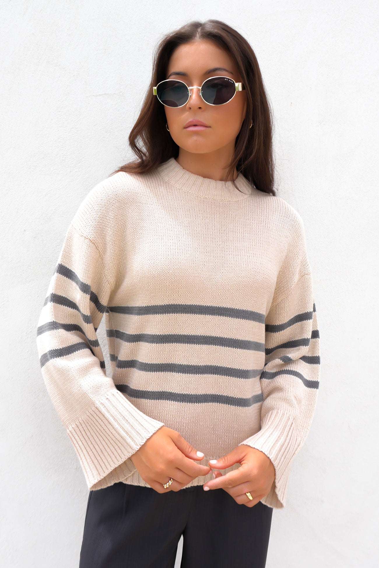 Sawyer Stripe Knit Beige 250