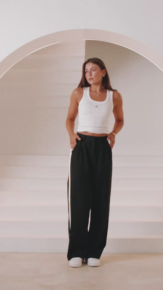 Lucas Stripe Pant Black